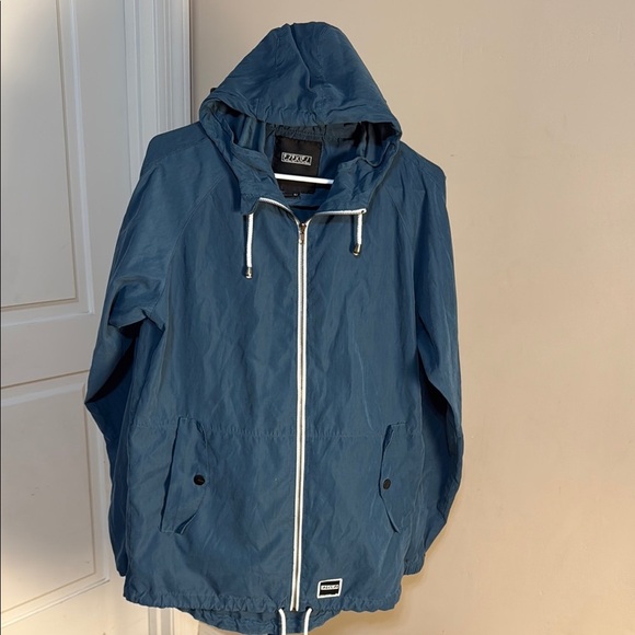 Ezekiel Blue Hooded Windbreaker with Drawstring - Picture 1 of 4